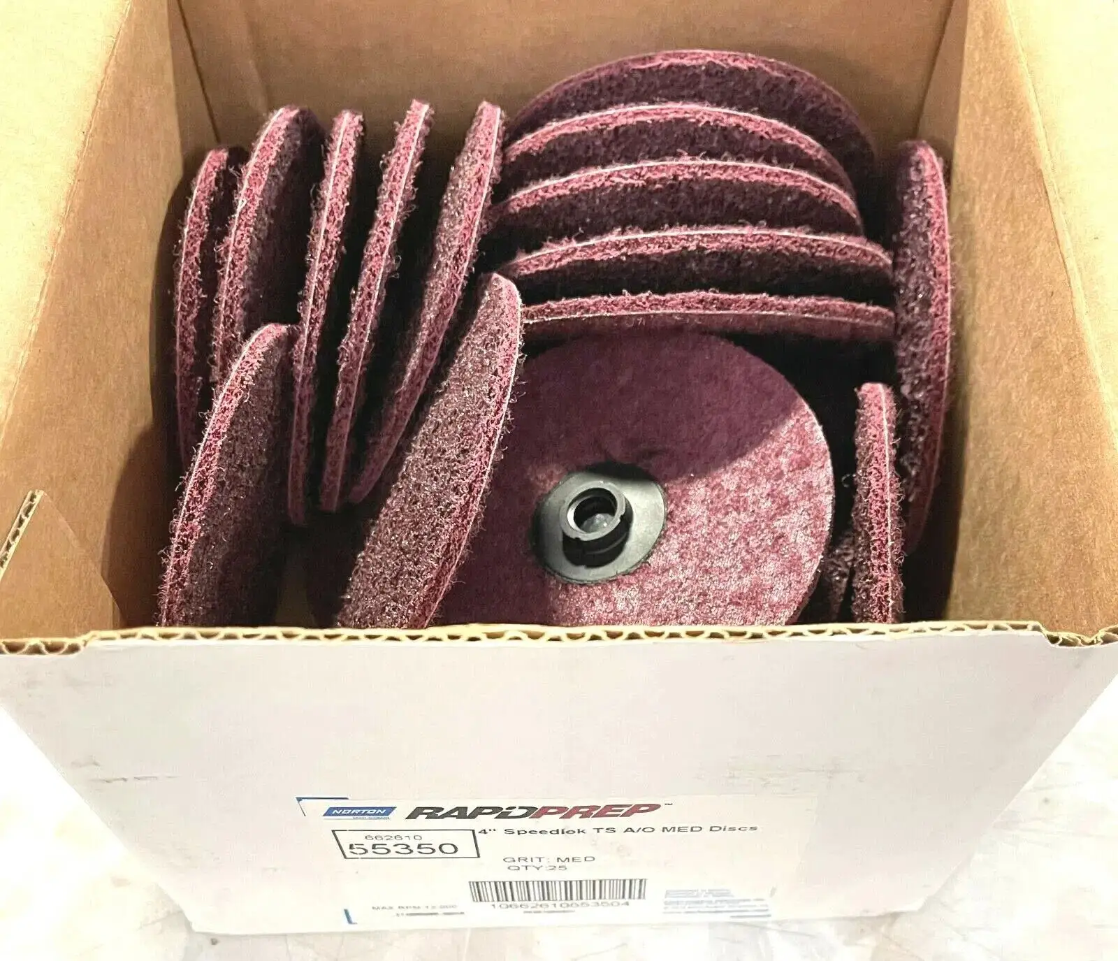 Norton 4" Surface Conditioning Discs TS A/O Maroon  Medium Prep Pad Discs 25pk