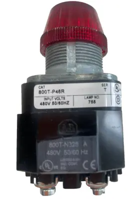 ALLEN BRADLEY 800T-P46R PILOT LIGHT SERIES T 800TP46R NEW, SURPLUS