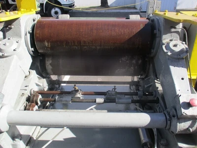 10" x 24" Stewart, 2-roll inclinded rubber calender/2-roll mill