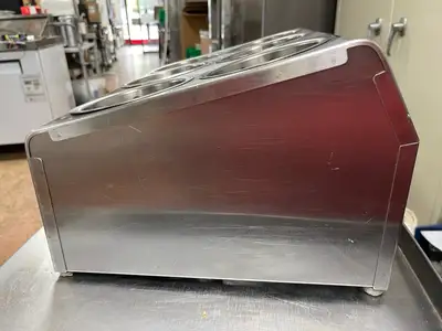 Used Falcon Restaurant Supply Used 6 Hole Stainless Steel Flatware Organizer with Perforated Stainless Steel Cylinders - JD Smallwares Illinois US | Falcon Restaurant Supply #1375214