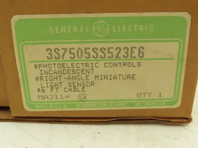 General Electric 3S7505SS523E6 Photoelectric Sensor Right-Angle 6' Cord