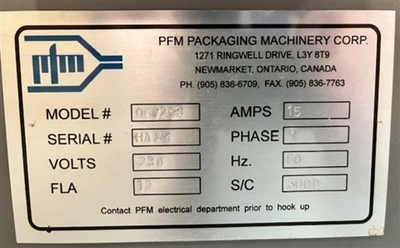 Used PFM _UNKNOWN_ Flow Wrappers Connecticut US | DMC Industries #1281761