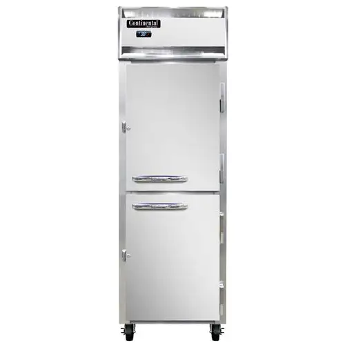 Continental 1RNSSHD 26" One Section Reach In Refrigerator, (2) Right Hinge Solid Doors, Top Compressor, 115v