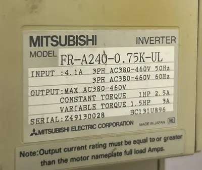 USED MITSUBISHI ELECTRIC FR-A240-0.75K-UL