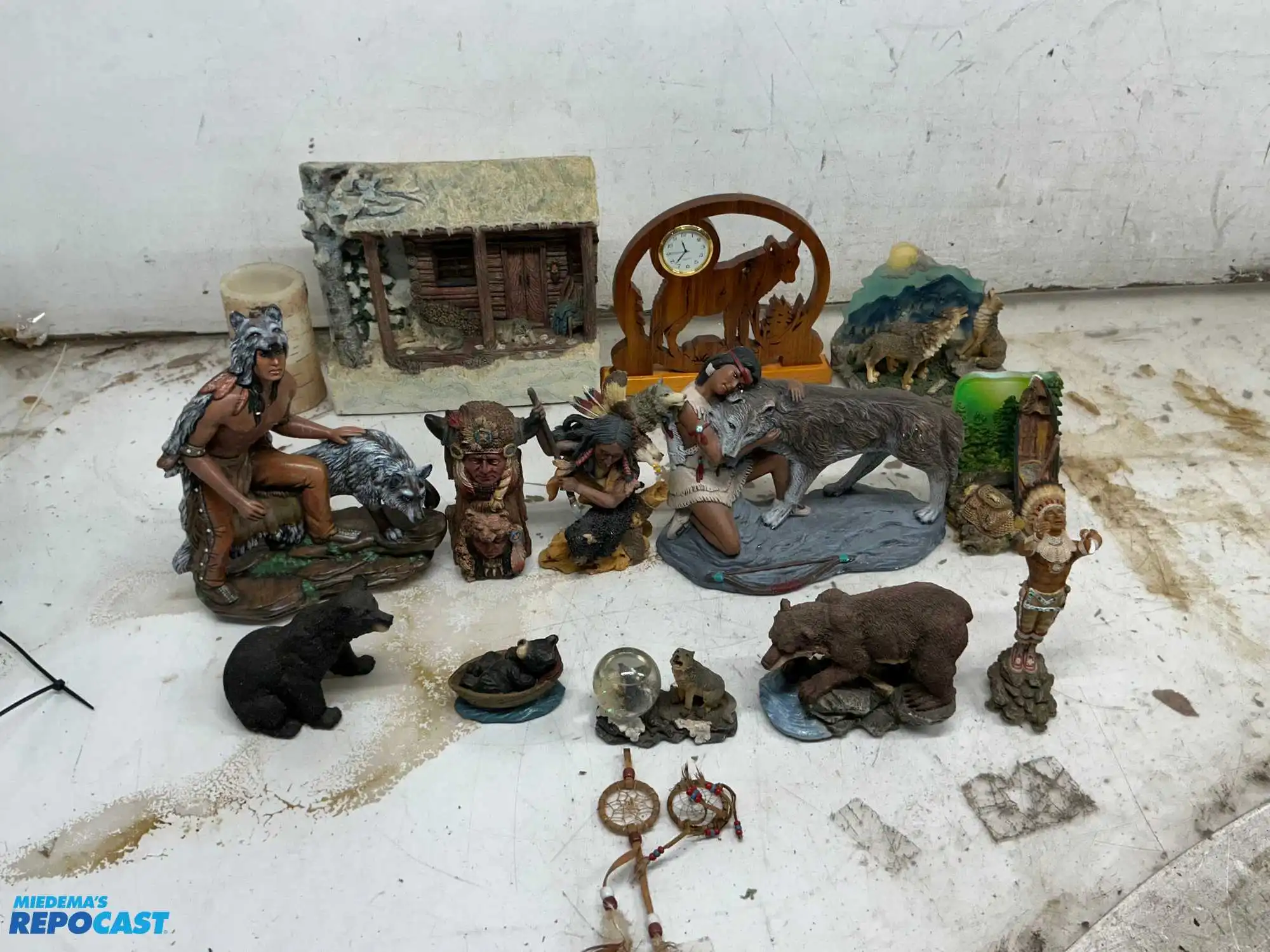 Lot of Native and Wildlife Decorations Including Porcelain Figurines and More