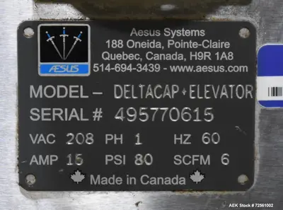 Used AESUS DELTA Cappers Chuck - Single Head Illinois US | Aaron Equipment #86979