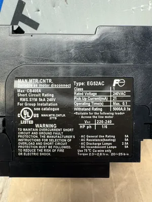 FUJI ELECTRIC EG52AC Electrical/PLC/Automation | ESS Industrial Equipment Sales (8)