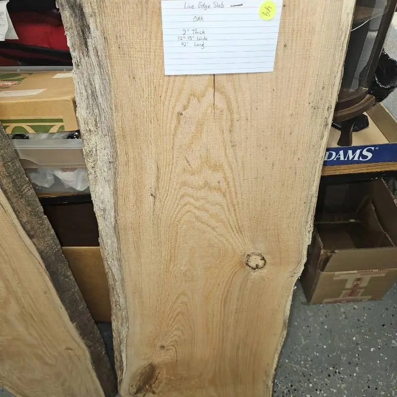 Live Edge Oak 2" Thick, 12-15" Wide, 42" Long