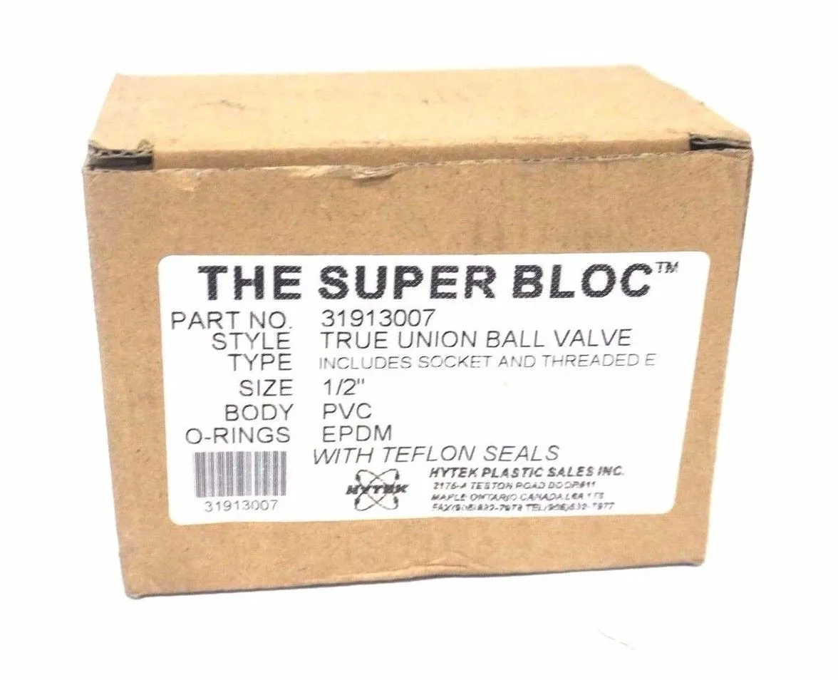 NEW HYTEK 31913007 1/2" BALL VALVE