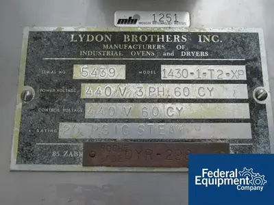 USED Lydon LYDON OVEN, S/S, MODEL 1430-1-T2-XP