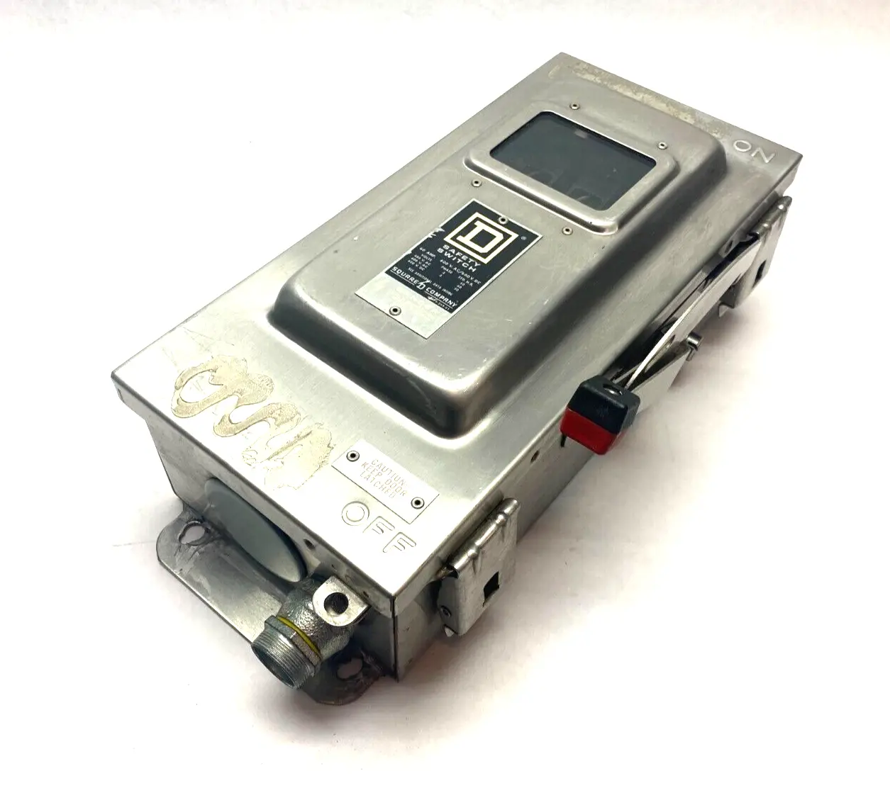 USED SQUARE D STAINLESS STEEL HEAVY DUTY SAFETY SWITCH SERIES E1