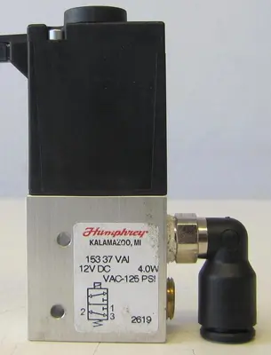 Humphrey 153 37 VAI Balanced Solenoid Valve 12 VDC 12V DC 1/8" NPSC Port 125 PSI