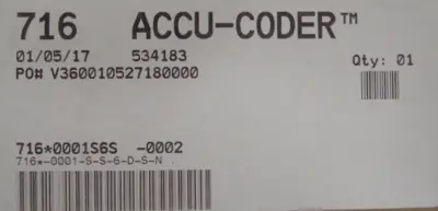 NEW ACCU-CODER 716-0001-S-S-6-D-S-N SHAFT ENCODER 716-0001SS6DSN