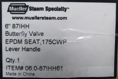 NEW MUELLER 06.0-87IHH61 BUTTERFLY VALVE 6" 87IHH