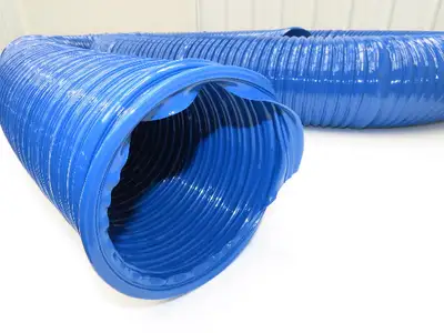 Hi Tech Duravent Duct Vacuum Hose 6" Polyvinylchloride PVC Rubber CVD Blue 25'