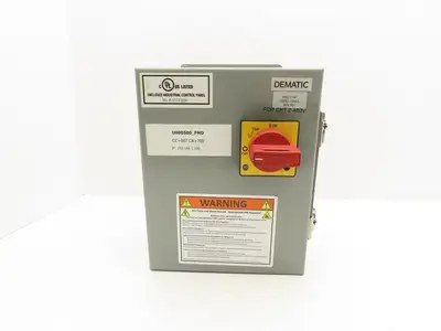 Dematic Manual Motor Circuit Breaker Contactor Disconnect Box 480V 140M-C2E-B40