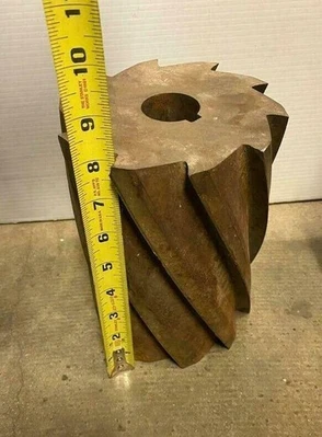 Lot of 2 Vintage HSS Mill Cutters 8" x 6" Rusty Steam Punk Steel Metal