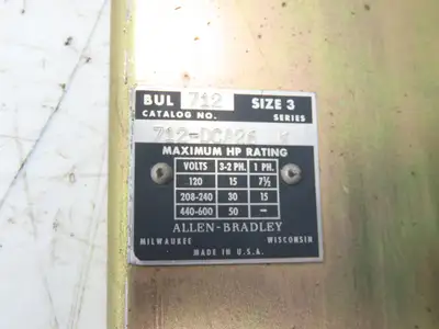 Allen Bradley 712-DCA26 Combination Motor Starter Fused 50HP 600V 3Ph Size 3
