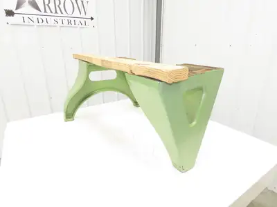 Moak Vintage Cast Iron Coffee Table Base Legs 16-3/4" Antique Planer 3 Leg Set