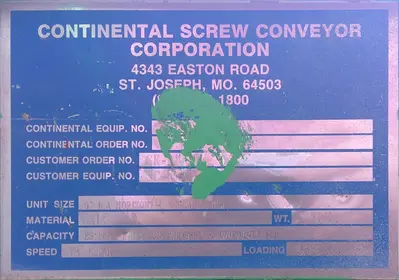 SPC8866  Conveyor Continental Screw Conveyor screw conveyor CS, 9" diameter