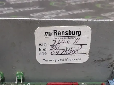 ITW Ransburg 77206-11 Flow Control Channel Card Rev. J Used