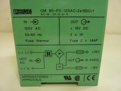 USED PHOENIX CONTACT CM 90-PS-120AC/2X15DC/1