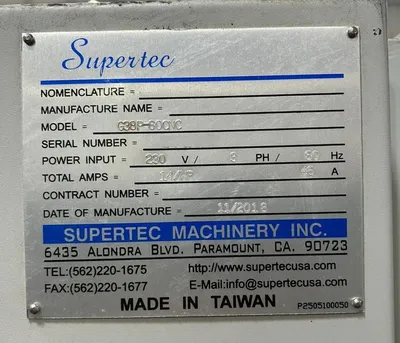 USED 2018 SUPERTEC G38P-60CNC