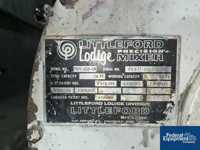 USED Littleford 5.3 Cu Ft Littleford Mixer, Model FKM150DK, S.S, JKT