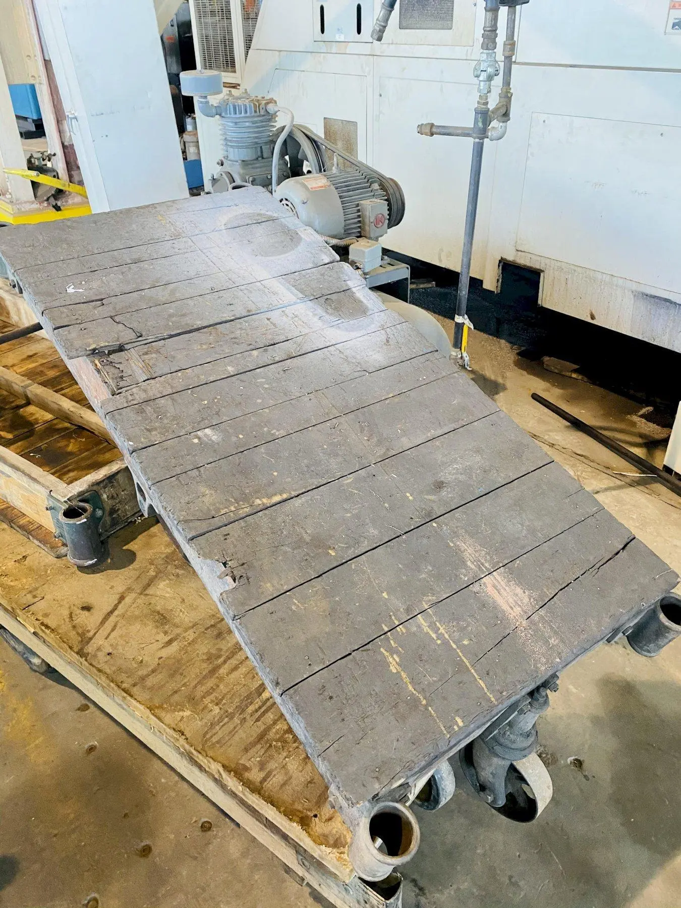 (2) 29" X 60" WOODEN MATERIAL CARTS WITH CASTERS. STOCK # 0312821