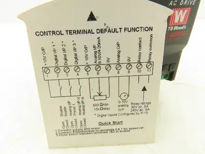 TB Woods 698672161985 AC Drive 1Hp 230V 1Ph In VFD S Series Single Phase Input