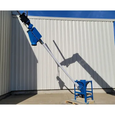 New Carolina Conveying 3" Dia x 10' Long Flexible Screw Conveyor, Mild Steel