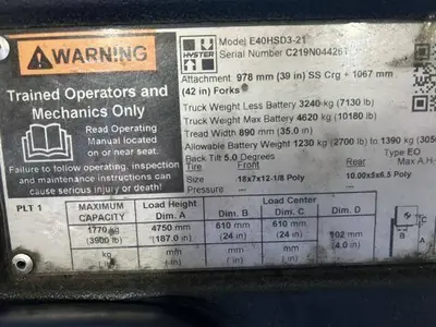 Used 2019 HYSTER E40HSD3 3-Wheel Stand up Electric Counterbalance Forklifts Illinois US | Somerset Equipment Sales #1546202