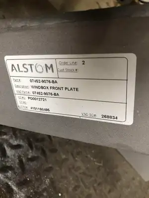 ALSTOM 07452-9076-BA Windbox Front Plate