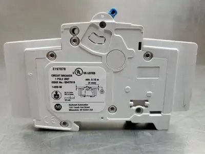USED Allen-Bradley 1489-M1D020 Ser D Circuit Breaker, 1P, 2A 277VAC, 48VDC