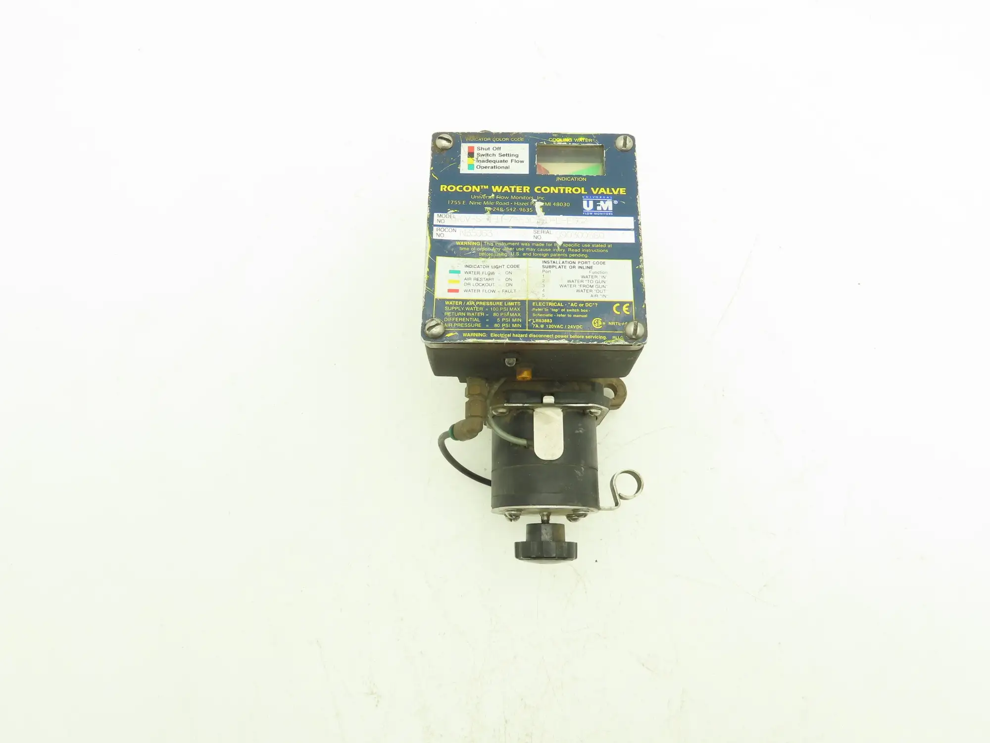UFM Rocon WCV-S-4-H-7-E3C5-D-L-E5C2 Bronze Water Flow Control Valve 1/2"npt