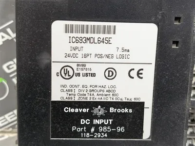 Used Cleaver Brooks CB Hawk DC Input 985-96 PLC 118-2934