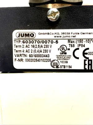 USED JUMO SURFACE THERMOSTAT 16A 230V SNAP SWITCH IP54