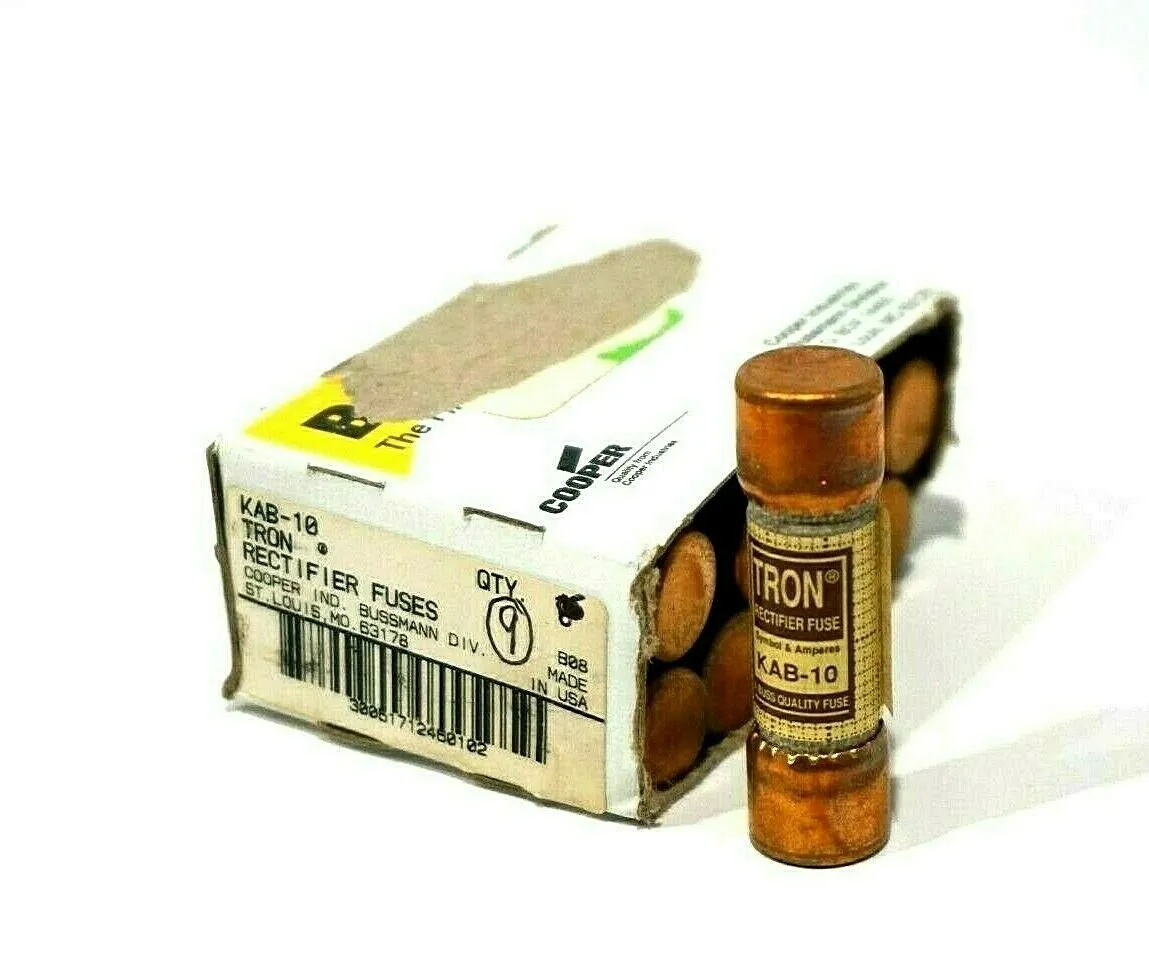 9 NEW BUSSMANN KAB-10 FUSES KAB10