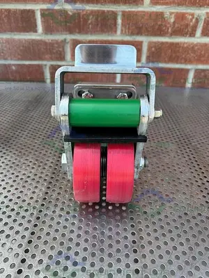 USED ALBION DUAL TECH 5" INDUSTRIAL CASTER W/ THREADED FITTING, 6" X 4.5" PLATFORM