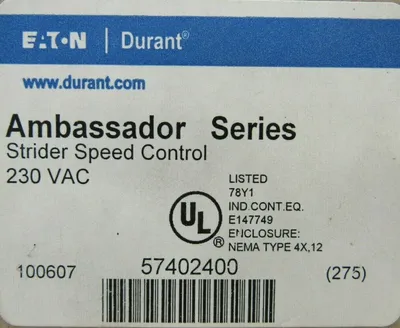 NEW EATON DURANT 57402-400 SPEED CONTROLLER 230V 57402400