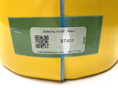 USED SAFETYTAC YELLOW FLOOR MARKING TAPE 4" X 100'