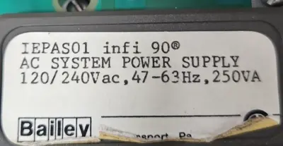 Bailey IEPAS01 Infi 90 AC System Power Supply 120/240V loc3C30
