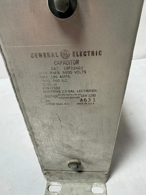 GENERAL ELECTRIC CAPACITOR 5500 Volts 196 AMPS