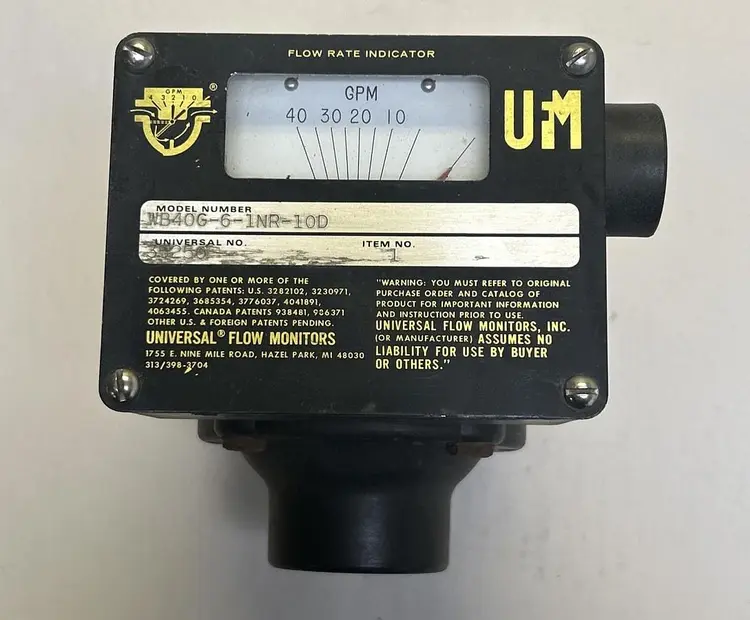 New | in-Stock UNIVERAL FLOW MONITORS WB40G-6-1NR-10D Indicators Ohio US | Surplus Asset Holdings #1237719