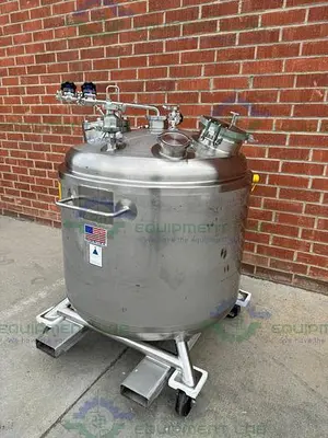 USED PRECISION STAINLESS 600 LITER STAINLESS STEEL JACKETED REACTOR 45 PSI