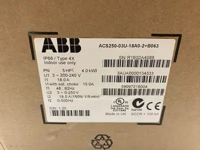 New | in-Stock ABB Variable Frequency Micro Drive Type 4X IP66 Variable Speed Drives Michigan US | Maverick Industrial Sales #1489305