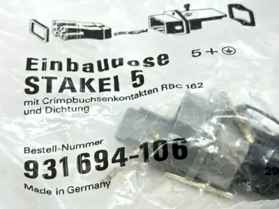 931694-106 | Hirschmann  STAKEI 5 Grey Panel Mount Connector LOT OF 2 - New Other