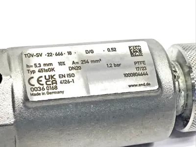 USED GOETZE ARMATUREN ANGLED SAFETY VALVE 1.2BAR DN20