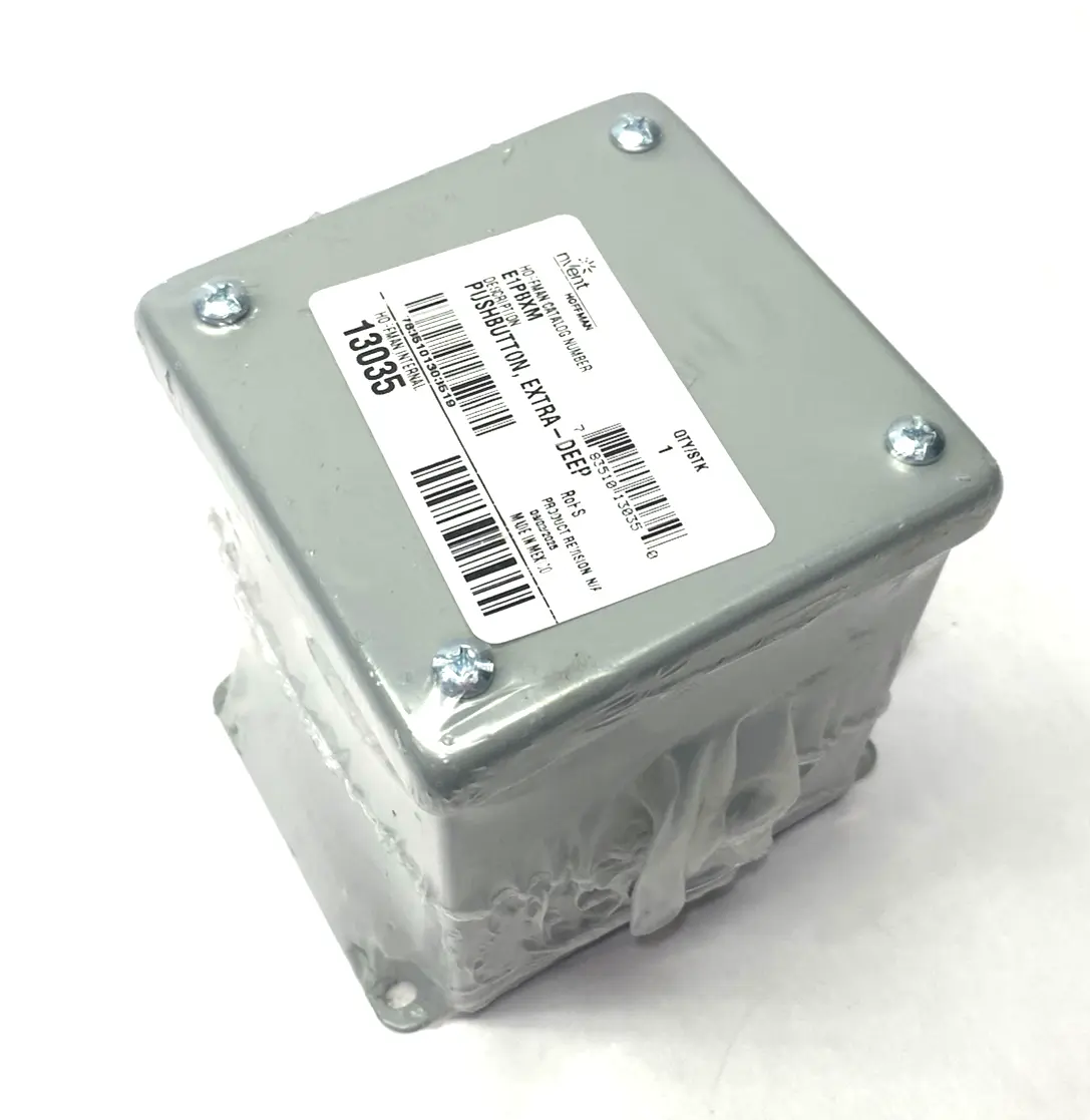 New | in-Stock Hoffman Extra-Deep Pushbutton Enclosure, Gray, Steel, 22.5mm Hole Electrical Boxes Michigan US | Maverick Industrial Sales #1391366