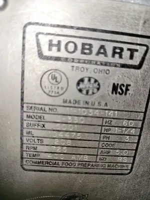 Used Hobart D330- 30 Quart Commercial 1-1/4HP, 208V, 3 Phase Dough Mixer